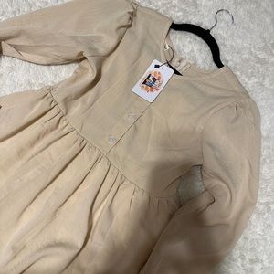 Linen beige dress